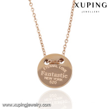 Fashion Elegant Sample Rose Gold Color Jewelry Pendant Necklace with Words-Engraved -00055